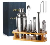 Cocktail Shaker Set 12-Piece | Premium Stainless Steel 25oz Bartender Kit with Strainer & Bar Tools - Professional Barware for Home Parties