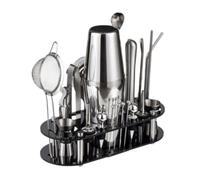 Cocktail Shaker Set 23Piece Bar Tool Set With Bamboo Stand Perfect Home Bartending Kit Cocktail Shaker Set For A Perfect Drink Cocktail Kit(700ml)