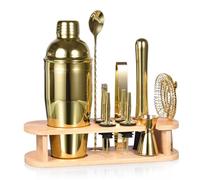 Cocktail Shaker Set,750ML Stainless Steel Bartender Kit Professional Martini Mixing Bartending Kit Combination, Home Stylish Bar Tool Set with Cocktail Recipes Booklet (Gold)