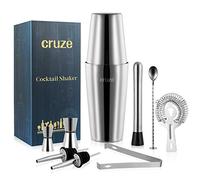 Cocktail Shaker Set 9-Piece | Premium Stainless Steel 25oz Bartender Kit with Strainer & Bar Tools - Professional Barware for Home Parties