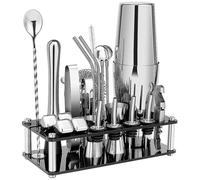 Cocktail Shaker Set, Boston Stainless Steel Bartender Kit With Acrylic Stand