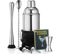 Cocktail Shaker Set Drink Mixer, 8-Piece Portable Bartender Kit with 24oz Martini Shaker Barware Tool Set