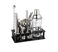Cocktail Shaker Shakers Bartending SetBartender Kit: 17-Piece Bar Tool Set with Stylish Stand Kit and Martini Cocktai(A)