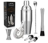 Cocktail Shakers Set,7 Pieces Cocktail Making Kit,Cocktail Shaker Set 750ml Stainless Steel Bar Tool Set Bartender Kit with Double Jigger,Muddler,Strainer,Pourers,Mixing Spoon