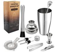 Cocktail Shakers Set,9 Pieces Cocktail Making Kit,Cocktail Shaker Set 750 ML Stainless Steel Bar Tool Set Bartender Kit with Double Jigger,Pestle,Valentine's Day,Father's Day,Birthday Gift for Men