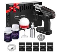 Cocktail Smoke Bubble Gun with 5 Flavour Aroma Pods and Edible Bubbles, whiskey smoker kit, Food Drink Decor Perfect for Bar, Party and Home, Gift for Engagement & Birthday