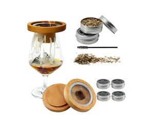 Cocktail Smoke Infuser Kit with Oak Wood Chips - Cold Smoke Cocktails, Whisky, Wine & Cheese at Home Bar