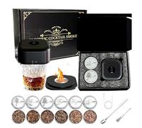 Cocktail Smoker Kit, Electric Whiskey Smoker Kit with 6 Flavors Wood Chips, Rechargeable Whisky Smoker Kit Old Fashioned Cocktail Smoker Gift for Men Dad Husband