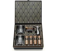 Cocktail Smoker Kit in Granite Stone with Torch - Premium Whiskey Smoker Kit for Old Fashioned & Bourbon - Infuse with 4 Flavors Wood Chips - Barware Gift Set for Whiskey Lovers (No Butane)