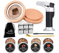 Cocktail Smoker Kit, MKNZOME Whiskey Smoker Set with 4 Flavors Wood Chips Old Fashioned Cocktail Smoking Kit Birthday Father's Day Bourbon Whiskey Gifts for Men Dad Husband Boyfriend