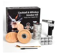 Cocktail Smoker Kit with 4 Wood Chips, 6 Ice Cubes, Old Whiskey Smoker Drink Smoker Infuser Kit, Old Fashioned Cocktail Kit Gifts for Men, Dad, Husband and Cocktail Lovers on Birthday