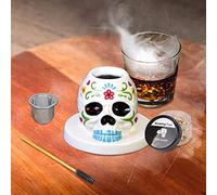 Cocktail Smoker, Old Fashioned Chimney Drink Smoker Kit with Ceramic Cocktail Smoker & Wood Chips, Infuse Cocktails,Wine, Whiskey, & Bourbon - Smoking Glass Cloche Accessories