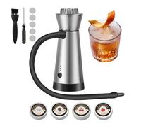 Cocktail Smoker Kit with Smoking Gun & 4 Flavours Wood Chips, Portable Food Smoker Infuser for Cold Smoke Infusion on Whisky, Meat, BBQ, Cheese, Ideal for Home Kitchen & Outdoor Dining