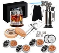 Cocktail Smoker Kit with Smoking Gun, Flame Burner, Cold Smoke Generator for Smoker Oven, Whiskey Set Gifts for Men, Kitchen Burner for Whiskey, Drinks, Coffee, BBQ, Camping