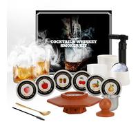 Cocktail Smoker Kit with Torch - 6 Flavors Wood Chips, 2 Glasses, 2 Ice Ball Molds - Whiskey Smoker Infuser Kit, Old Fashioned Drink Smoker Kit, Birthday Bourbon Whiskey Gifts for Men,Dad