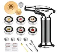 Cocktail Smoker Kit with Torch, 6 Flavors Wood Chips, Whiskey Stones & Accessories, Old Fashioned Drink Smoking Set - Men's Gifts for Boyfriend, Dad, Birthday, Christmas, Anniversary (No Butane)