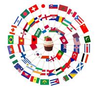 Cocktail Stick Flags, 100 Mixed Countries Toothpick Flag, Mini Flags on Sticks for Party Food Decoration, Canapes, Cupcake Toppers Dessert Buffet, Ideal for International Events World Cup