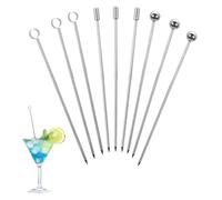 Cocktail Sticks 9pcs Metal Olive Picks Cocktail Picks Fruit Stick Drink Picks Olive Skewers for Fingerfood Obst Sandwich Party Bar