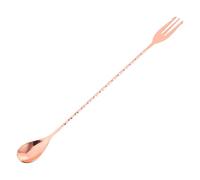 Cocktail Stirring Spoon Stainless Steel Long Handle for Bar Mixing | Double Ended Spoon and Fork Design, Polished Smooth Finish, for Ice Cubes and Cocktail Service