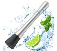 Cocktail Strainer Barware Cocktail Muddler,Cocktail Stirrer, Stainless Steel Stirrer, Lime Press Masher, Lime Hand Masher, Suitable for Home and Bar (25CM)