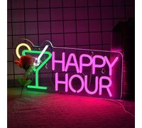 Cocktails Happy Hour Neon Sign For Wall Dcor With Dimmable Switch Led Neon Signs Bedroom Beer Bar Neon Light Sign Hotel Party Club Office Art Lights.
