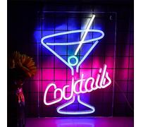 Cocktails Neon Light Sign, Neon Light Bar Neon Sign for Wall Decor For Home Bar, Acrylic Light Up Signs Neon Wall Light for Pub Restaurant Wedding Party Decorations Gift