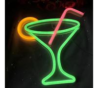 Cocktails Neon Sign for Wall Decor ，Cocktails Happy Hour Neon Sign Man Cave Bar Home Art Neon Light Handmade LED Neon Lights Signs for Bedroom Beer Bar Neon Light Sign Hotel Party Club