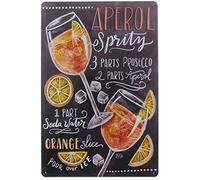 Cocktails - Retro Chalk Board Style, Vintage Tin Signs For Man Caves, Kitchens, Offices and More (Aperol Spritz) Beer Cafe Bar Pub Beer Club Wall Home Decor Sign 8X12inch