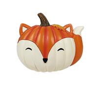 CocMouse Home Decor Pumpkin Raccoon & Fox Ornament Figurines, Glossy Finish, 12.5 * 7 * 11cm, Orange & Red