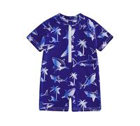 CocMouse Toddler Infant Baby Boys Swimsuit Shark Print Half Zip Up One Piece Romper Short Sleeve Summer Swimwear UPF 50+