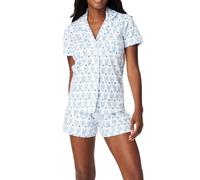 CocMouse Women Cute Pajama Sets Rabbit Heart Printed Pajamas 2 Piece Button Down Shorts Set Y2k Loungewear Pjs for Easter Jammies Slumber Party (White, M)