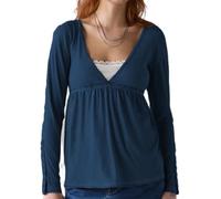 CocMouse Women Girls Wrap V Neck Going Out Tops Long Sleeve Lace Patchwork Flowy Peplum Tunic Tops Y2K Shirts Streetwear (Navy Blue, L)