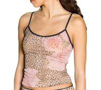 CocMouse Women Y2k Floral Print Cami Tank Top Slim Fit Spaghetti Strap Going Out Tops Scoop Neck Vintage Grunge Cami Top (Light Brown, M)