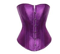 CocMouse Women's Bustier Corset Top Plus Size Lace Floral Waist Cincher Shapewear Lingerie Pirate Steampunk Corset Overbust (E-Purple, L)