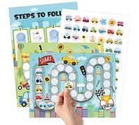 COcnny 29pcs Potty Training Chart with Vehicle Sticker Rewards for Toddler Girls Boys, Transportation Theme Potty Training Stickers Chart, Toilet Training Step Behavior Planner for Bathroom Wall Decor