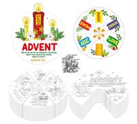 COcnny Christmas Coloring Craft for Kids - 24 Sets DIY Color Your Own Religious Christian Art Craft Wheel Cards, Xmas Advent Jesus Paper Kit for Church Sunday School Home Class Bible VBS Activities