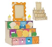 COcnny Day of the Dead Altar Ofrenda - Wooden Shadow Box Photo Frame Set for Dia De Los Muertos Altar Memorial Decorations, Skull Candle Tabletop Ofrenda Display Decor for Pet Dog Remembrance (1 Set)