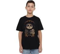 Coco Boys Painted Poster with Miguel Skull, Hector and Ernesto Unisex Kids T-Shirt, Black, 7-8 Years UK