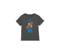 Coco Boys Remember Me Guitar with Skulls Unisex Kids T-Shirt, Charcoal, 12-13 Years UK