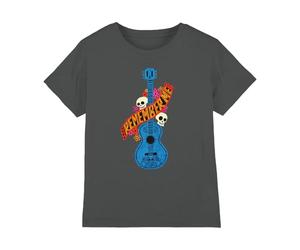 Coco Boys Remember Me Guitar with Skulls Unisex Kids T-Shirt, Charcoal, 12-13 Years UK