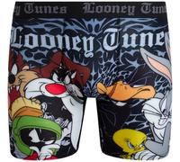 COCO BRANDS Mens Boxer Briefs - Looney Tunes Tom & Jerry Tweety Taz Daffy Duck Underwear Boxers for Men with Contour Pouch, Group Attitude / Black, L