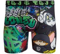 COCO BRANDS Mens Boxer Briefs - Looney Tunes Tom & Jerry Tweety Taz Daffy Duck Underwear Boxers for Men with Contour Pouch, Making Money / Green, XL