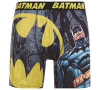 COCO BRANDS Mens Boxer Briefs - Superman and The Batman No Fly Underwear Boxers for Men with Support Pouch (Sizes: S-XL), Black/With Bat Signal, M