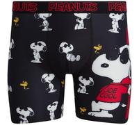 COCO BRANDS Peanuts Snoopy Mens Boxer Briefs - 1 Pack/2 Pack/3 Pack Lightweight Soft Stretch Fit Underwear, Joe Cool Hanging Out / Black, S