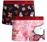 COCO BRANDS Peanuts Snoopy Womens Boyshorts Underwear - 2 Pack Soft Seamless Womens Boy Shorts Boxers with Elastic Waistband, Size X-Large, Black/White Snoopy