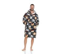 Coco Brands Rick and Morty Blanket Hoodie, Oversized, Wearable Hoodie with Pocket, Plush Fleece, Sherpa Lined, One Size, Checkerboard Faces, One size