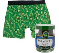 Coco Brands Rick and Morty Pickle Rick Collage Men's Boxer Briefs in Pickle Jar (UK, Alpha, L, Regular, Regular) Green