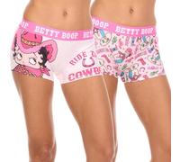 COCO BRANDS Rick and Morty Womens Boyshorts Underwear - 2 Pack Snoopy Bratz Betty Boop Tweety Boy Shorts Boxers for Women, Pink Betty Boop Cowgirl Print, L
