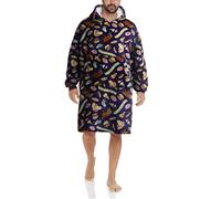 COCO BRANDS Scooby-Doo Cosplay Blanket Hoodie, Oversized Wearable Hoodie, Plush Fleece, One Size, Navy Character Run Print, One size