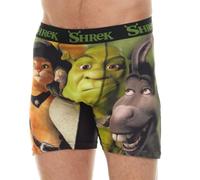 COCO BRANDS Shrek Men's Boxer Briefs - No Fly, Anti-Chafing Stitching, Comfort Shaped/Cotton Lined Crotch, Shrek Talking Peasant, M